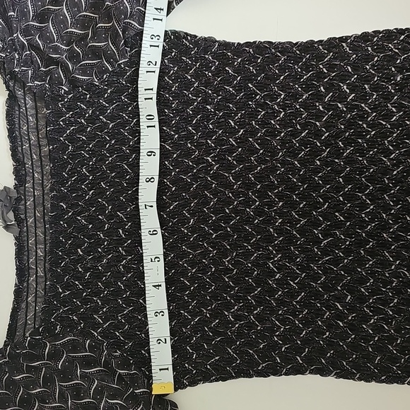 Anthropologie S Roven Balloon Sleeve Chiffron Black Smocked Long Sleeve Top - Picture 6 of 6